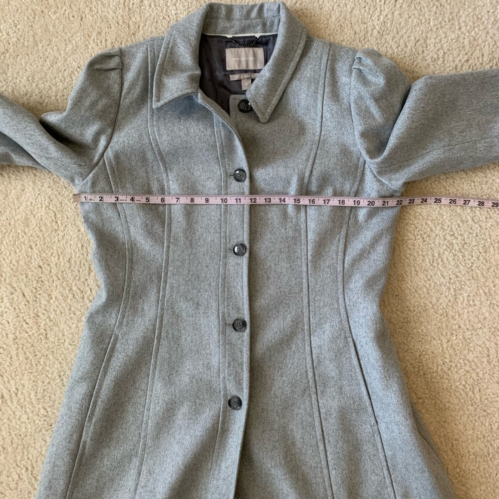 Banana Republic Grey Wool Peacoat Sz XL - Picture 6 of 8